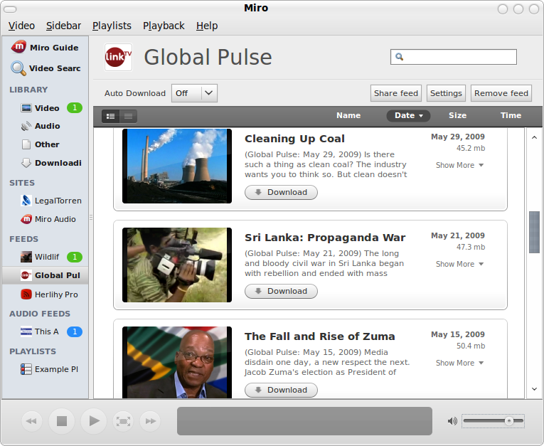 Miro 2.5 rc1 Miro 2.5 rc1