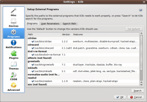 k3b 2.0 - Settings