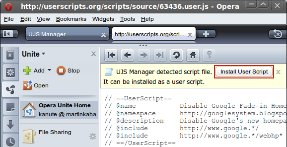 Install Greasemonkey Scripts Opera